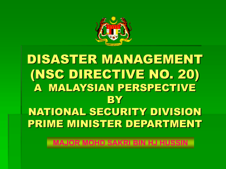 policy-and-mechanism-in-the-management-of-national-disaster