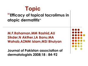 Efficacy of topical tacrolimus in atopic dermatitis