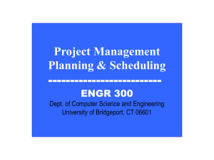 Project Management Planning & Scheduling