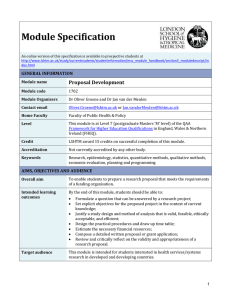 1702 Proposal Development Module Specification