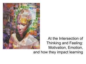 At the intersection of thinking and feeling: Motivation, Emotion