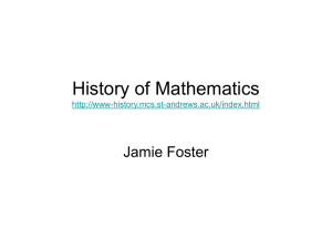 History of Mathematics - Foster CPHS-Math