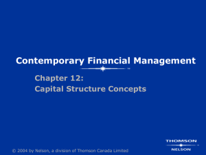 12. Capital Structure Concepts