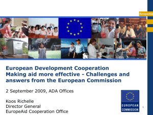 EUROPEAID ACTION PLAN TO INCREASE EFFECTIVENESS OF