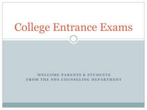 Entrance Exam Power point - PHS Counseling