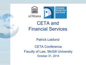 CETA and Financial Services
