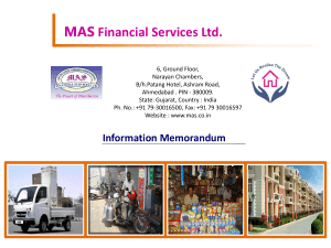Slide 1 - Mas Financial Services Ltd