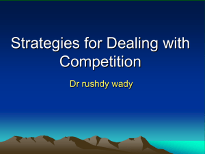 Strategies for Dealing with Competition
