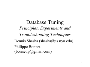 database tuning slides - NYU Computer Science Department