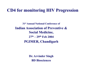 CD4 for monitoring HIV Progression