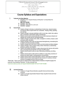Course Syllabus and Expectations