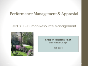 Performance - Craig W. Fontaine, Ph.D.