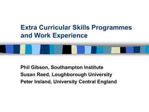 Extra Curricular Skills Programmes and Work