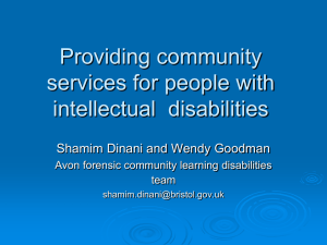 Providing community services for people with intellectual