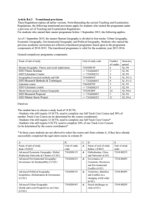 Transitional Programme Human Geography