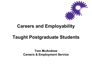 Careers presentation for PG students