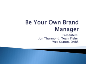 Be Your Own Brand Manager (Mar 15)