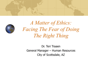 A Matter of Ethics: Facing The Fear of Doing The Right Thing
