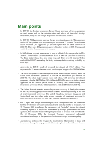 Main Points - FIRB 2007-08 Annual Report