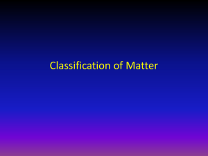 Classification of Matter