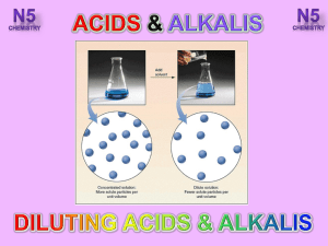 Lesson 4 - Diluting Acids and Alkalis