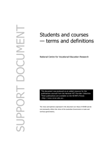 Government-funded students and courses: terms and definitions