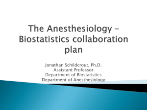 On the anesthesiology – biostatistics collaboration plan