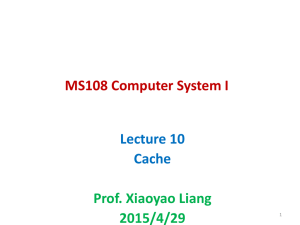 Cache and Memory