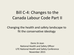 Bill C-4: Changes to the Canada Labour Code Part II