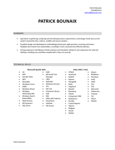 technical skills - patrick bounaix