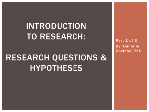 Introduction to Research Part 1