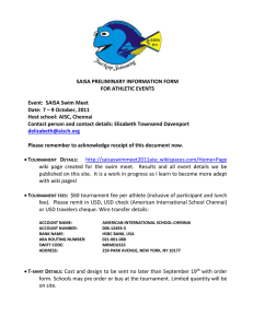 Preliminary Tournament Information Form AISC Swim Meet