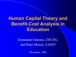 Human Capital Theory and Benefit