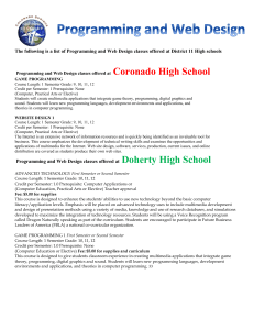 Programming and Web Design - Colorado Springs School District 11