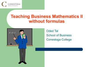 New tools for Business Mathematics and Statistics