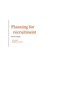 Planning for recruitment
