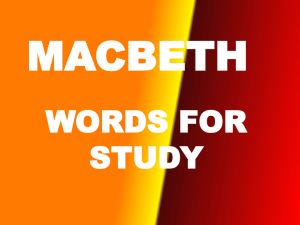 Macbeth Vocabulary for study