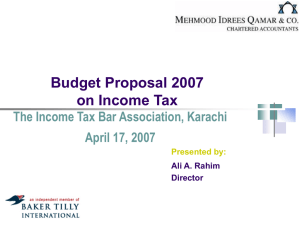 Budget Proposal - 2007