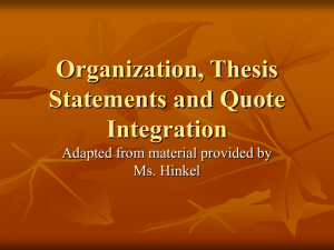 Thesis Statements and Quote Integration