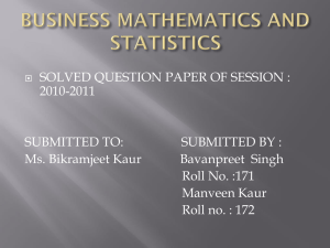 BUSINESS MATHEMATICS AND STATISTICS