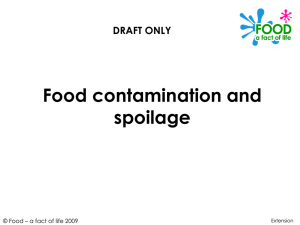 DRAFT Food contamination and spoilage