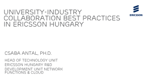 University-industry collaboration best practices in Ericsson Hungary