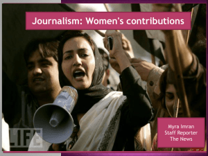 Journalism: Women's Contributions