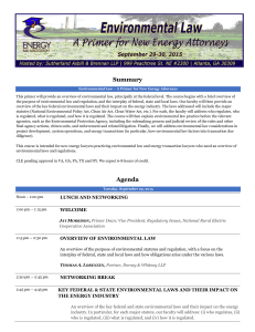 Environmental Law – A Primer for New Energy Attorneys