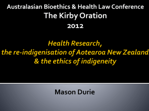 The Ethics of Indigeneity - Australasian Association of Bioethics and