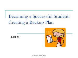 Becoming a Successful Student: Creating a Backup Plan