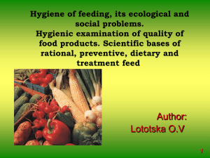 Hygiene of nutrition, its ecological and social problems