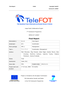 TeleFOT Final Activity Report