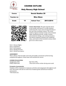 2016 Social Studies 20 Course Outline