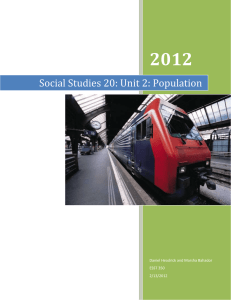 Social Studies 20: Unit 2: Population